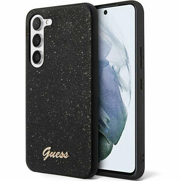 Oryginalne Etui GUESS Hardcase GUHCS24SHGGSHK do Samsung S24 (Glitter Script / czarny)
