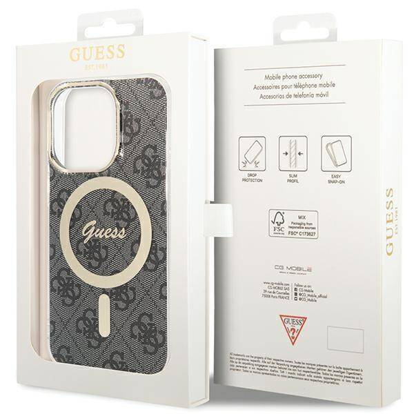 Etui Guess IML 4G MagSafe na iPhone 15 Pro - czarne