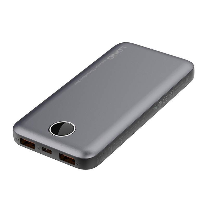 Powerbank LDNIO PQ10, 2xUSB, 22.5W, 10000mah (szary)