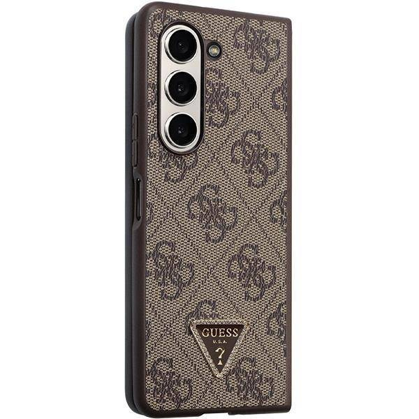 Guess nakładka do Samsung Z Fold5 GUHCZFD5P4TDPW czarna Leather 4G Triangle Strass
