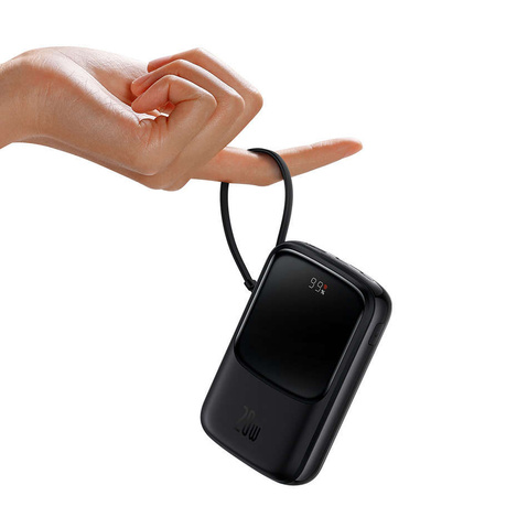 Powerbank 10000mAh 20W Baseus Qpow Pro Overseas Edition + USB C 3A Cable - Black