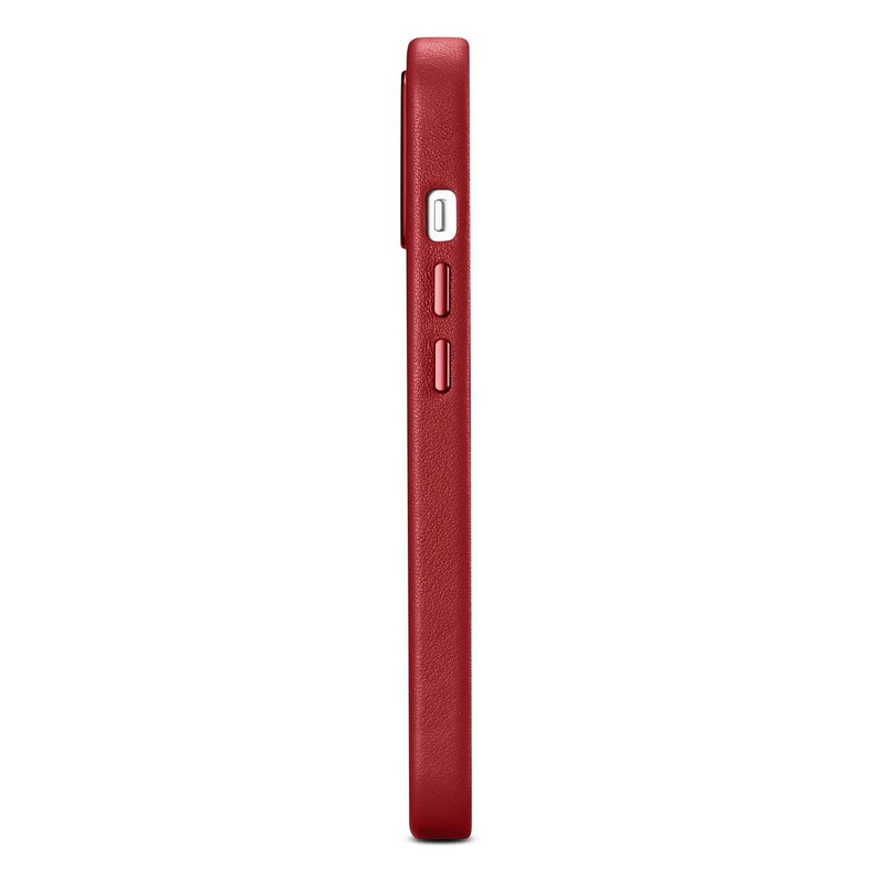 iCarer Case Leather genuine leather case cover for iPhone 14 Plus red (MagSafe compatible)