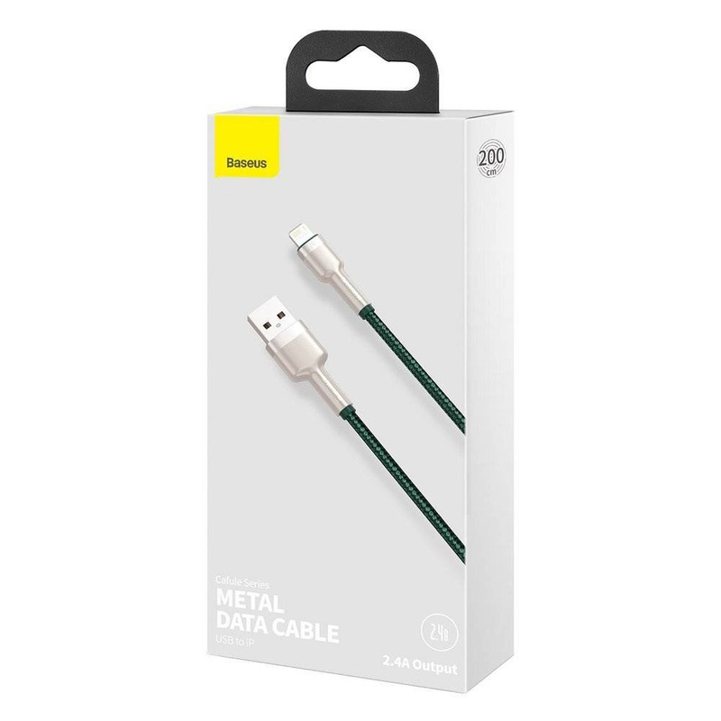 Baseus Cafule Series Metal Data Cable USB to IP 2.4A 2m Green