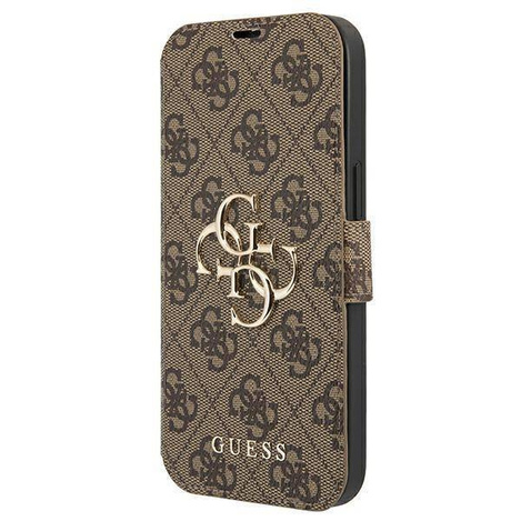 Guess etui do iPhone 13 Pro / 13 6,1" GUBKP13L4GMGBR brązowy book case 4G Big Metal Logo
