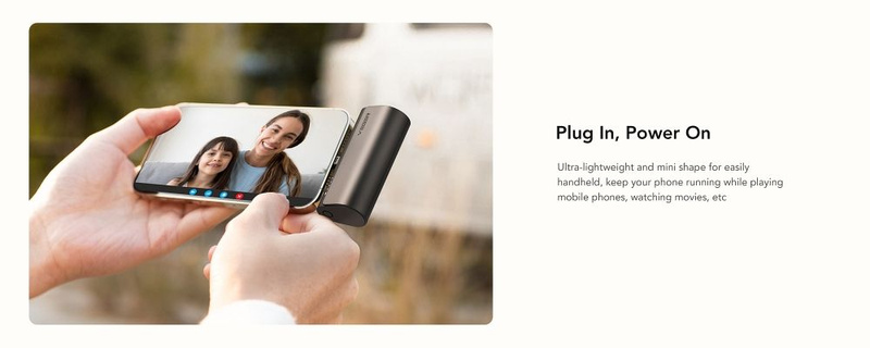 Bateria zewnętrzna (Powerbank) VEGER PlugOn - 5000mAh z wbudowanym złączem do Lightning 8-pin PD 20W (W0556L)