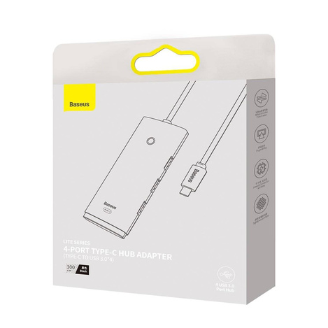 Baseus Lite Series HUB USB Type C adapter - 4x USB 3.0 1m black (WKQX030401)