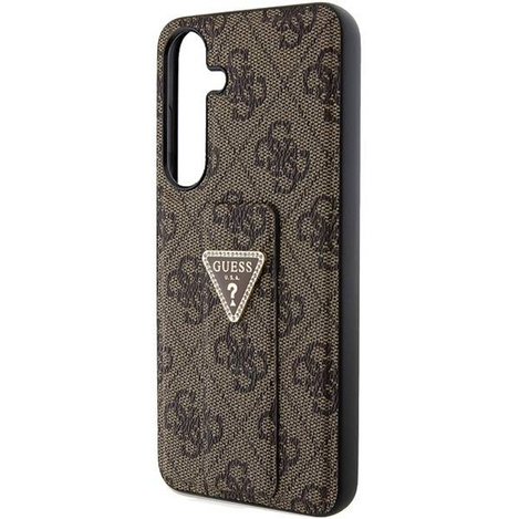 Guess GUHCS24SPGS4TDW S24 S921 braun/braun Hardcase Grip Stand 4G Triangle Strass