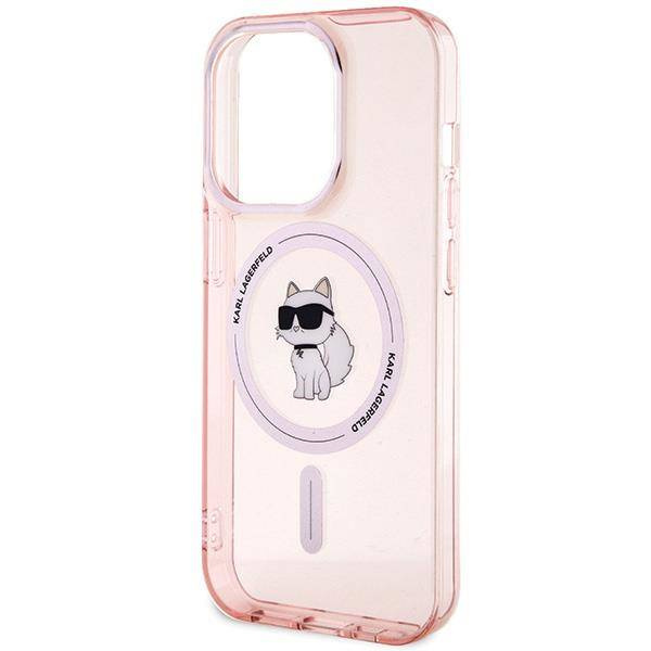 Etui Karl Lagerfeld IML Choupette MagSafe na iPhone 15 Pro - różowe