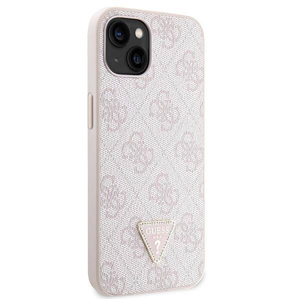 Original Handyhülle IPHONE 14 PRO MAX Guess Hardcase Crossbody 4G Metal Logo (GUHCP14XP4TDSCPP) rosa