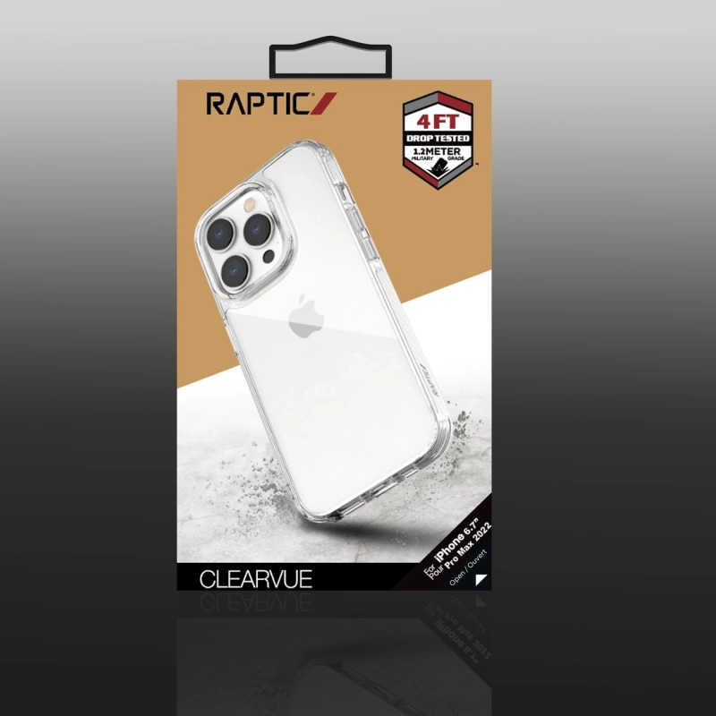 Raptic X-Doria Clearvue Case iPhone 14 Pro Max Rückseite klar
