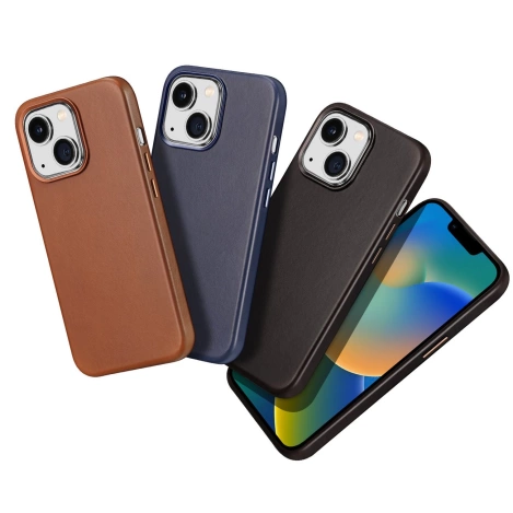 Dux Ducis Naples iPhone 14 Plus Hülle magnetische Leder MagSafe Hülle braun