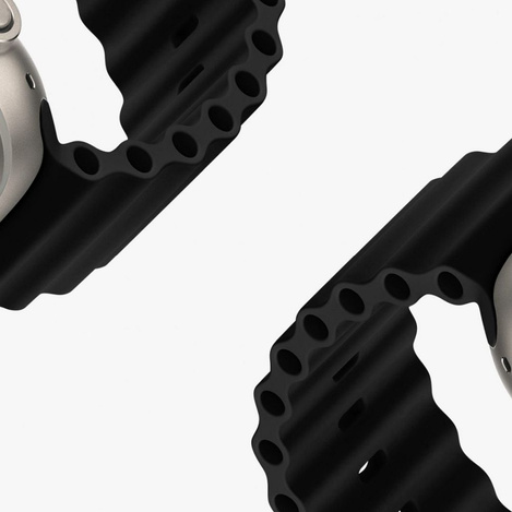 Dux Ducis Strap Watch 8 / 7 / 6 / 5 / 4 / 3 / 2 / SE (45 / 44 / 42mm) Silikonband Armband Schwarz (OceanWave Version)
