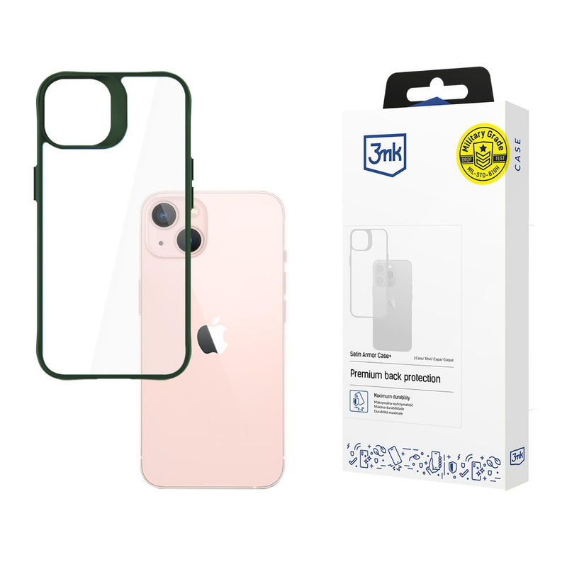 3MK Satin Armor Case+ iPhone 14 zielony/green