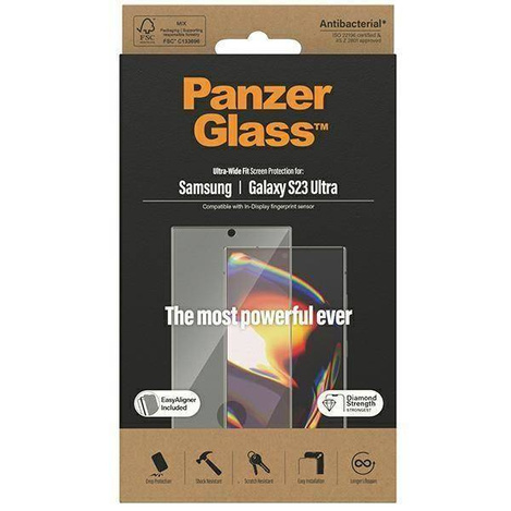Szkło Hartowane SAMSUNG GALAXY S23 ULTRA PanzerGlass Ultra-Wide Fit Screen Protection z aplikatorem (7317)