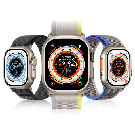Sportarmband mit Klettverschluss für Apple Watch Ultra/8/7/6/SE/5/4/3/2/1 (42, 44, 45, 49 mm) Dux Ducis Armband YJ-Version – Blaugrau