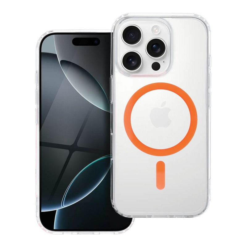 Drop Glue Colorful Ring Mag Cover kompatybilny z MagSafe pasuje do IPHONE 15 pomarańczowy