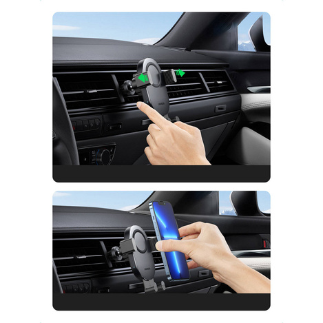 Ugreen Car Qi Wireless Charger 15W Autotelefonhalterung am Lüftungsgitter Schwarz (40118 CD256)