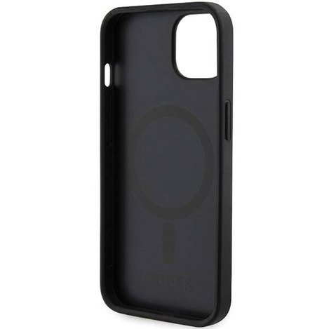 Original Handyhülle IPHONE 13 / 14 / 15 Guess Hardcase IML 4G MagSafe (GUHMP15SHGCFSEK) schwarz