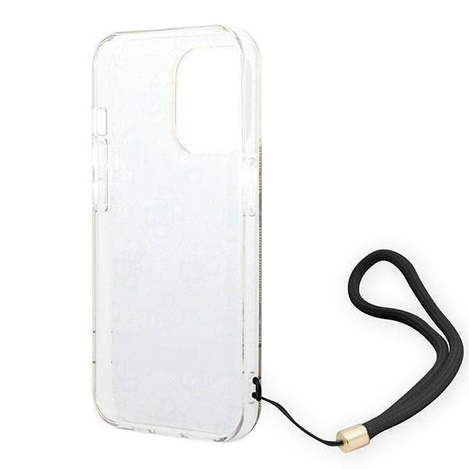 Original Case IPHONE 14 PRO Guess Hardcase 4G Print Strap (GUOHCP14LH4STW) brown