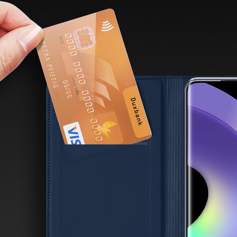 Dux Ducis Skin Pro Hülle für Realme 10 Pro+ Flip Cover Card Wallet Stand blau