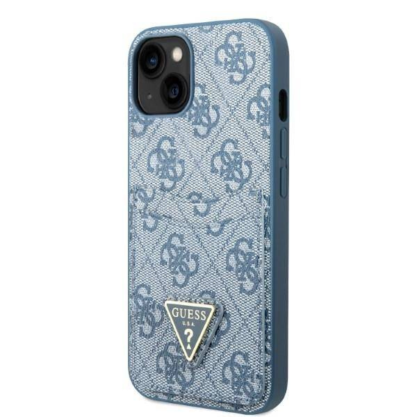 Case IPHONE 13 MINI Guess Hardcase 4G Triangle Logo Cardslot (GUHCP13SP4TPB) blue