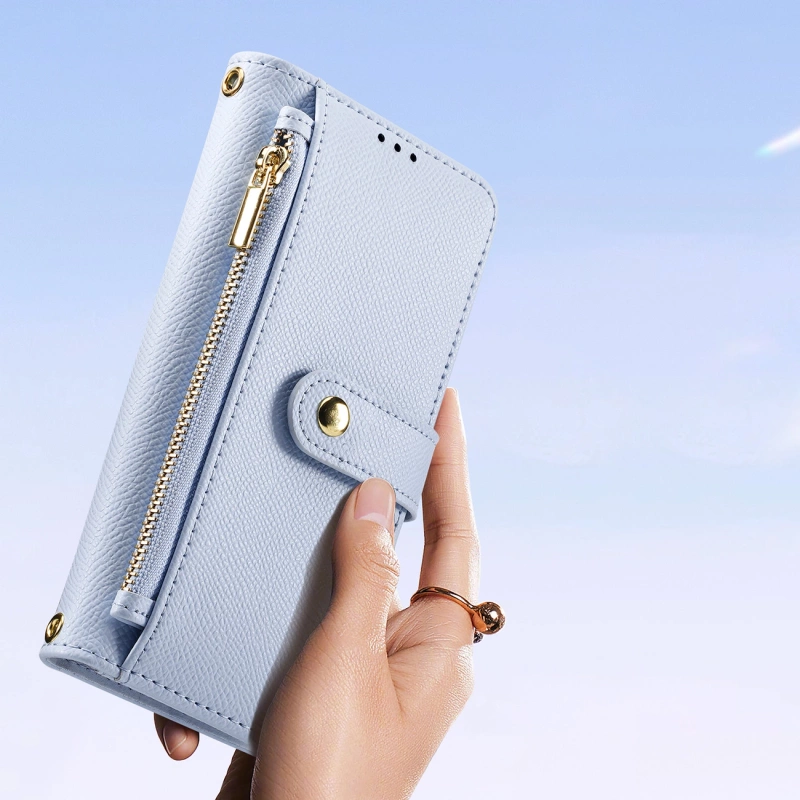 Dux Ducis Lawa Lederhülle für Samsung Galaxy S25 Ultra mit abnehmbarer magnetischer Brieftasche – Blau