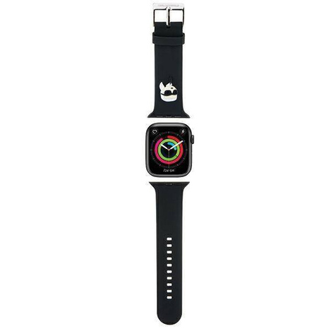 Armband für APPLE WATCH 4 / 5 / 6 / 7 / 8 / SE (38 / 40 / 41 MM) Karl Lagerfeld Strap 3D Rubber Karl Head (KLAWMSLKNK) schwarz