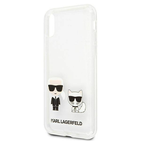 Original Handyhülle IPHONE XS MAX Karl Lagerfeld Hardcase Karl&Choupette (KLHCI65CKTR) transparent
