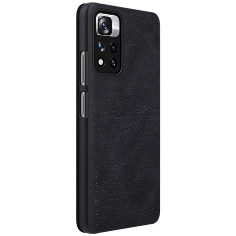 Nillkin Qin Case etui do Xiaomi Redmi Note 11 Pro+ (China) / Redmi Note 11 Pro (China) osłona na aparat kabura pokrowiec obudowa z klapką czarny