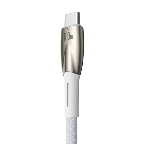 USB cable for USB-C Baseus Glimmer Series, 100W, 1m (White)