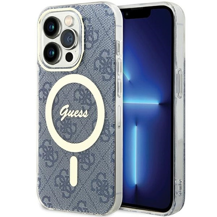 Oryginalne Etui GUESS hardcase IML 4G MagSafe GUHMP15LH4STB do Iphone 15 Pro niebieski