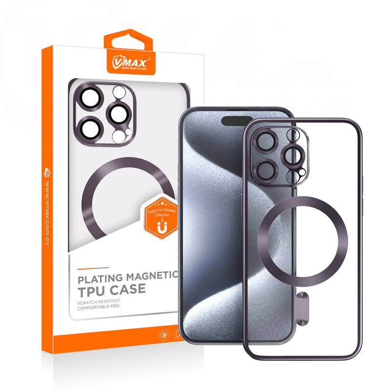 Vmax nakładka Electroplating Mag TPU do iPhone 16 Plus 6,7" fioletowa