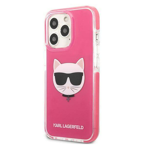 Original Case IPHONE 13 PRO Karl Lagerfeld Hardcase Choupette Head (KLHCP13LTPECPI) pink