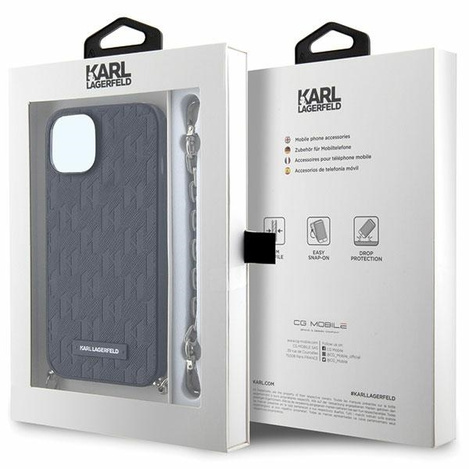 Karl Lagerfeld KLHCP14SSACKLHPK iPhone 14 6.1&quot; black/black hardcase Saffiano Monogram Chain