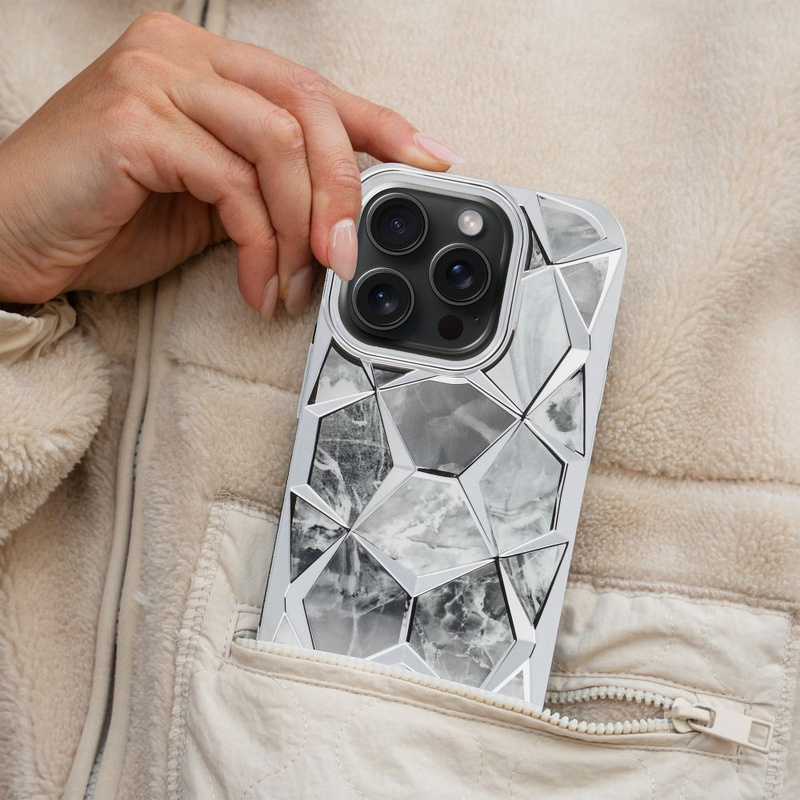 Futerał TWINKI do IPHONE 15 PRO MAX srebrny