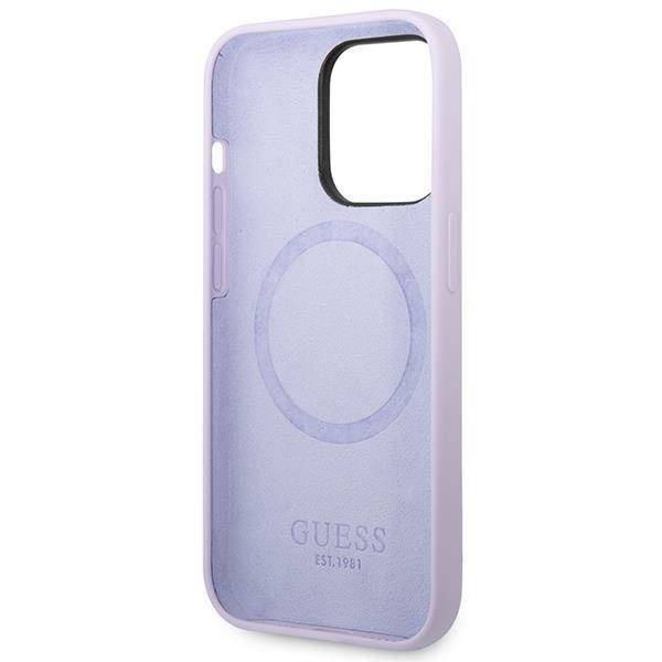 Guess GUHMP14LSBPLU iPhone 14 Pro 6,1" lila/lila Hartschale Silikon-Logoplatte MagSafe
