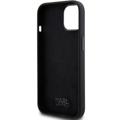 Etui Karl Lagerfeld Silicone Choupette Metal Pin na iPhone 15 Plus / 14 Plus - czarne