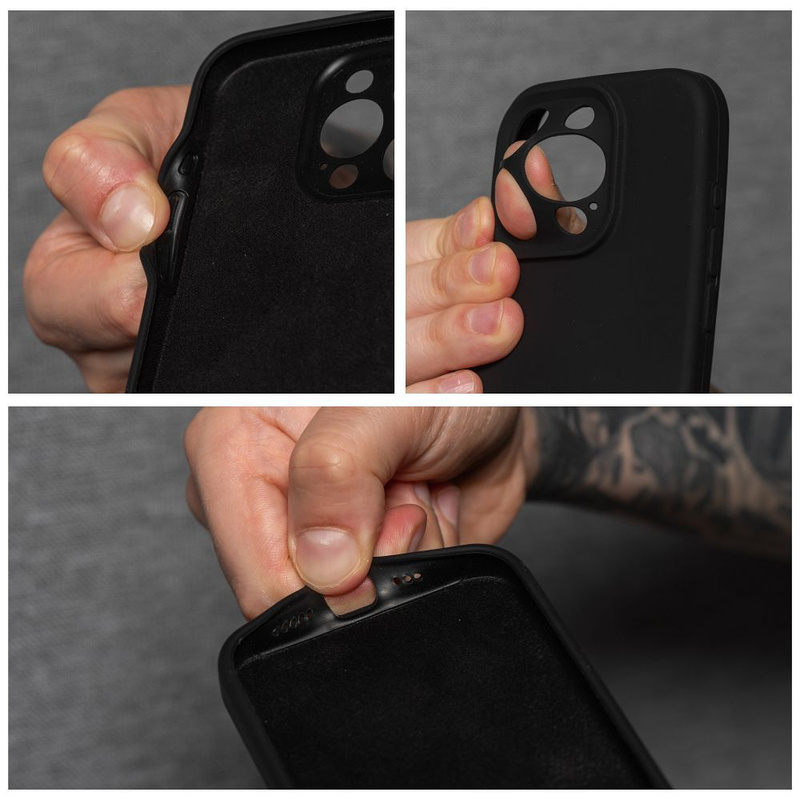 Etui do iPhone 16 Pro czarne + Szkło na ekran + Szkło na aparat