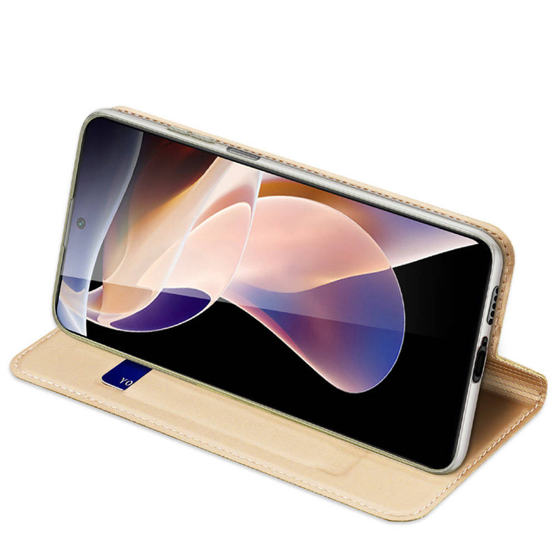 Dux Ducis Skin Pro Holster Cover Flip Cover für Poco M4 Pro 5G Gold