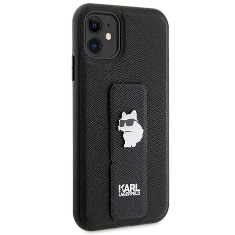 Karl Lagerfeld nakładka do iPhone 11 KLHCN61GSACHPK HC GRIPSTAND SAFFIANO CHOUPETTE PINS czarna
