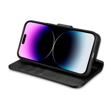 iCarer Wallet Case 2in1 iPhone 14 Pro Leather Flip Cover Anti-RFID black (WMI14220726-BK)