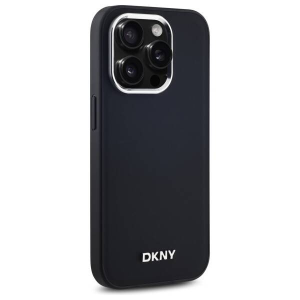 Original Handyhülle IPHONE 14 PRO DKNY Hardcase Plain Logo MagSafe (DKHMP14LPSCMCLK) schwarz