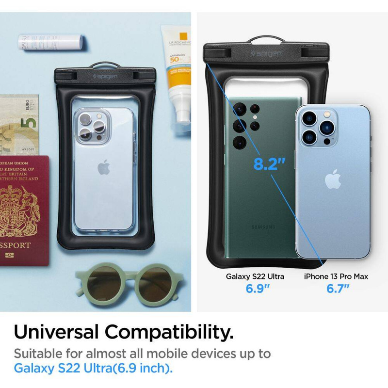 Spigen A610 UNIVERSELLES WASSERDICHTES SCHWIMMERGEHÄUSE SCHWARZ