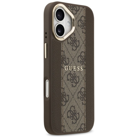 GUESS futerał do IPHONE 17 kompatybilny z MagSafe GUHMP17SPG4SEMCW (PU W/ 4G Stripe) brązowy