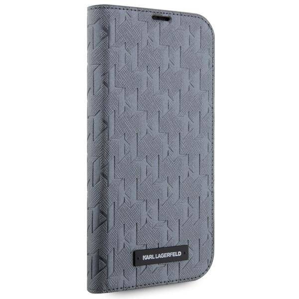 Karl Lagerfeld KLBKP14LSAKLHPG iPhone 14 Pro 6,1&quot; Bücherregal Silber/Silber Saffiano-Monogramm