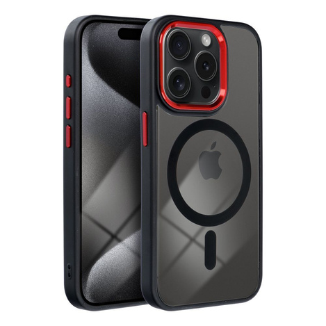 Futerał Color Edge Mag Cover kompatybilny z MagSafe do IPHONE 15 PRO MAX czarno czerwony