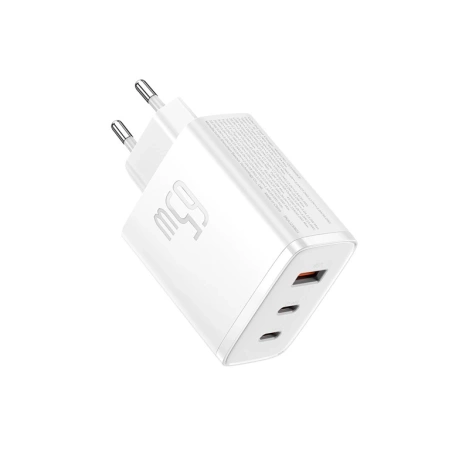 Baseus Cube Pro 65W GaN-Ladegerät 2x USB-C USB-A - Weiß