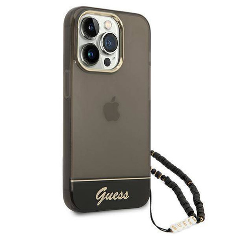 Guess GUHCP14LHGCOHK iPhone 14 Pro 6.1 "schwarz / schwarzes Hardcase Translucent Pearl Strap