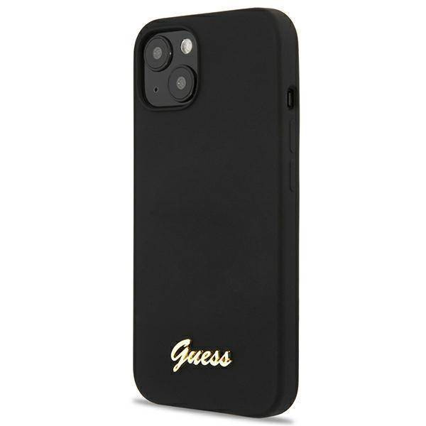 Guess GUHMP13MLSLMGBK iPhone 13 6,1" black/czarny hardcase Silicone Script Gold Logo
