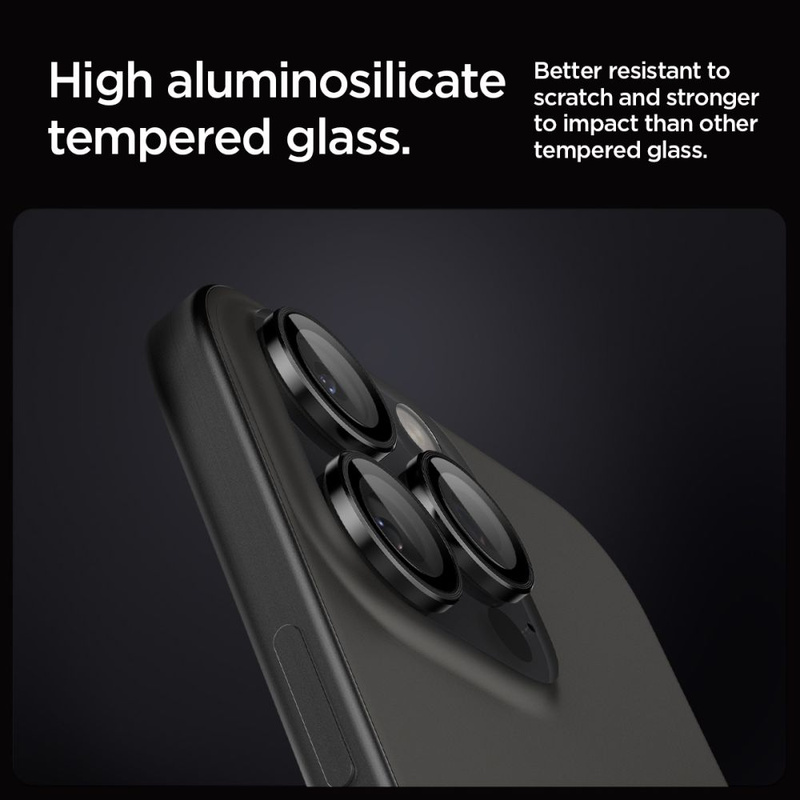 Spigen OPTIK.TR &quot;EZ FIT&quot; CAMERA PROTECTOR 2-PACK IPHONE 14 PRO / 14 PRO MAX BLACK COVER